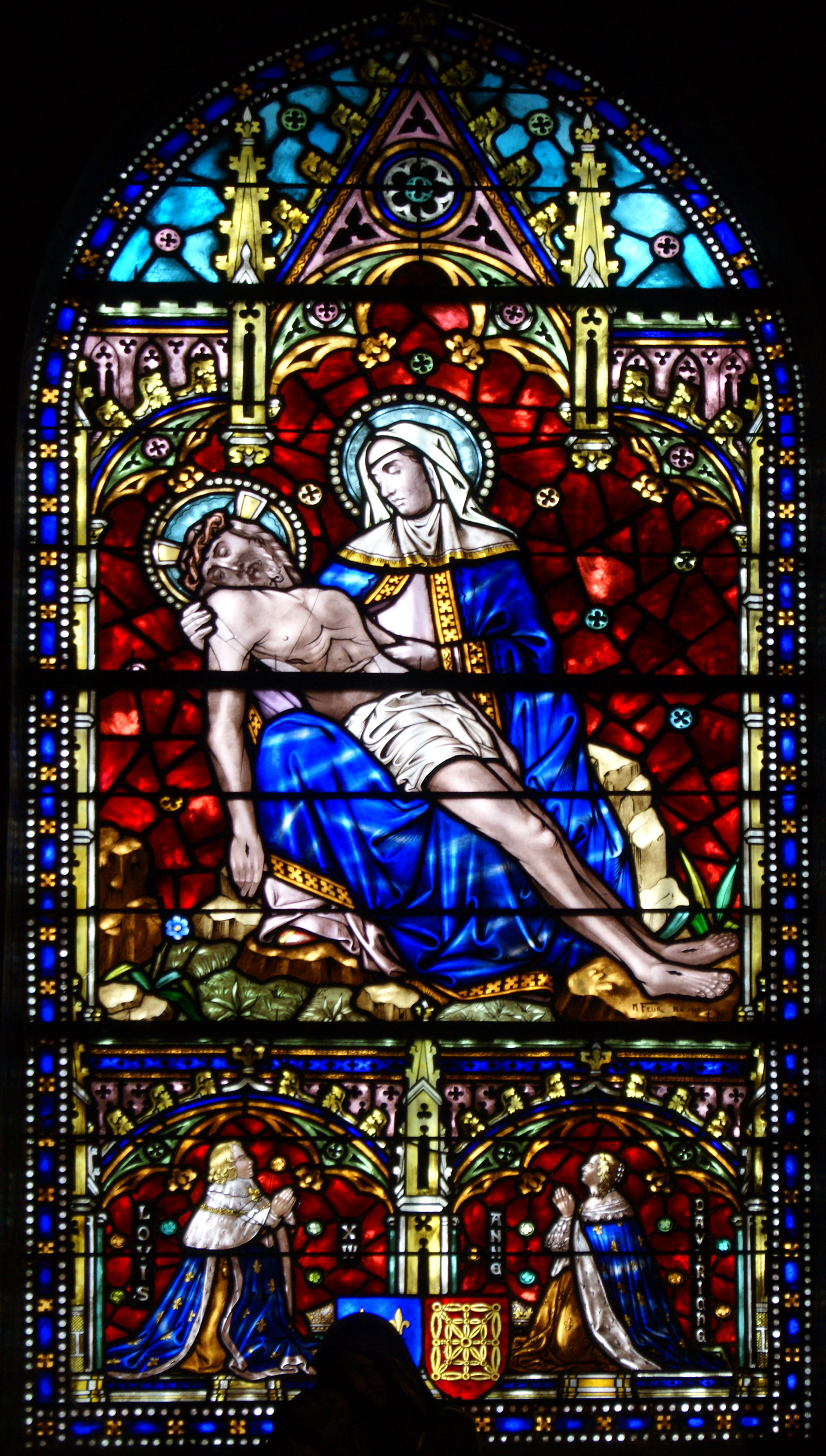 of like not glass is  but  glass a stained lovely Pieta stained painting the window windows original, glass This
